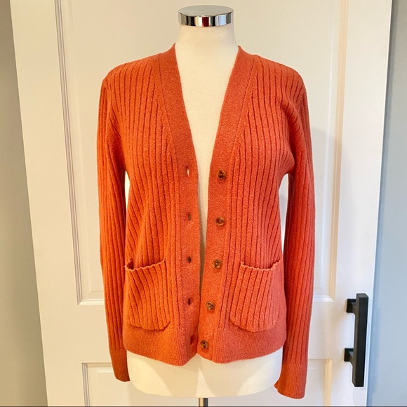 LOFT Ribbed Red NWT Cardigan Size M - Picture 7 of 9